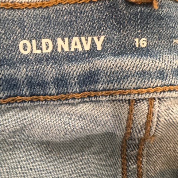 Old Navy Mid Rise Denim Jean Shorts Rolled Cuff Size 16 - Picture 3 of 6